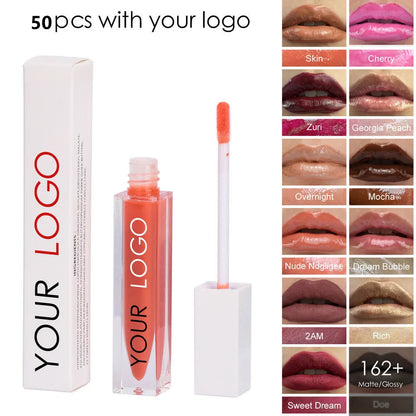 Vegan Waterproof Lip Plumper Glitter Custom Logo Lip Gloss